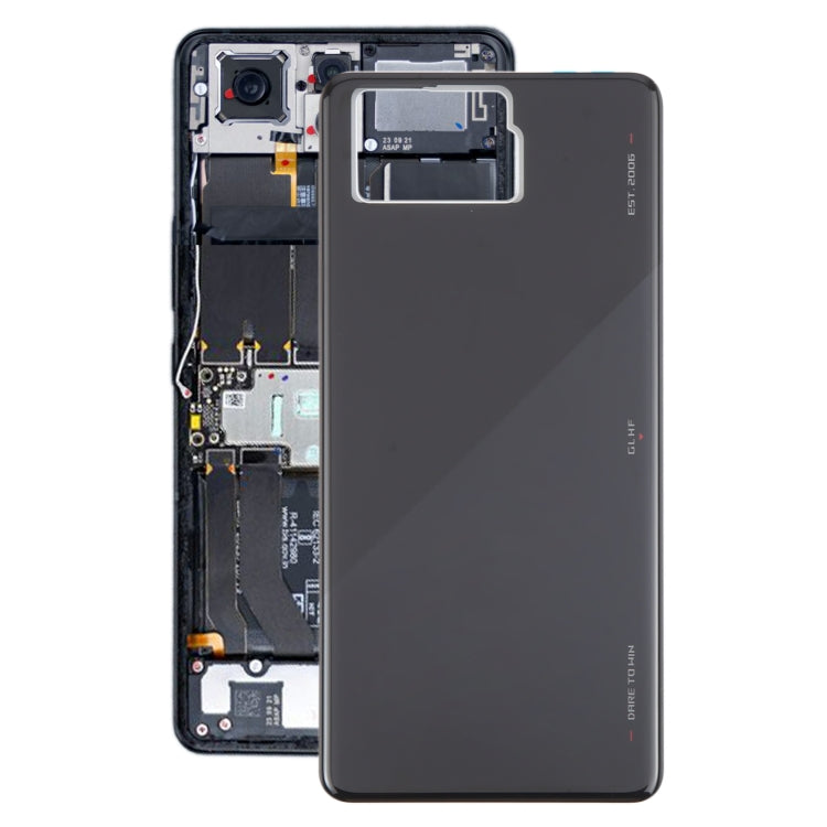 For Asus ROG Phone 8 Pro AI2401 AI2401_A Global Original Glass Battery Back Cover(Bright Black) - Back Cover by PMC TechLife | Online Shopping South Africa | PMC TechLife | Buy Now Pay Later Mobicred