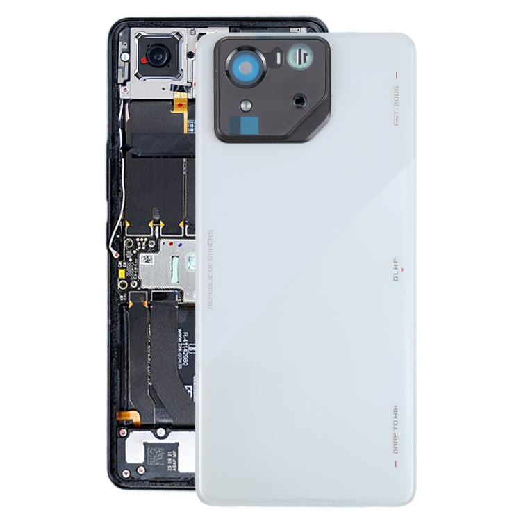 For Asus ROG Phone 8 Pro AI2401 AI2401_A Global Original Glass Battery Back Cover with Camera Frame(Grey) - Back Cover by PMC TechLife | Online Shopping South Africa | PMC TechLife | Buy Now Pay Later Mobicred