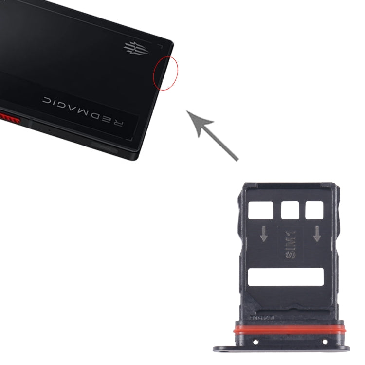 For ZTE nubia Red Magic 9 Pro NX769J SIM Card Tray + SIM Card Tray (Black) - For ZTE by PMC TechLife | Online Shopping South Africa | PMC TechLife | Buy Now Pay Later Mobicred