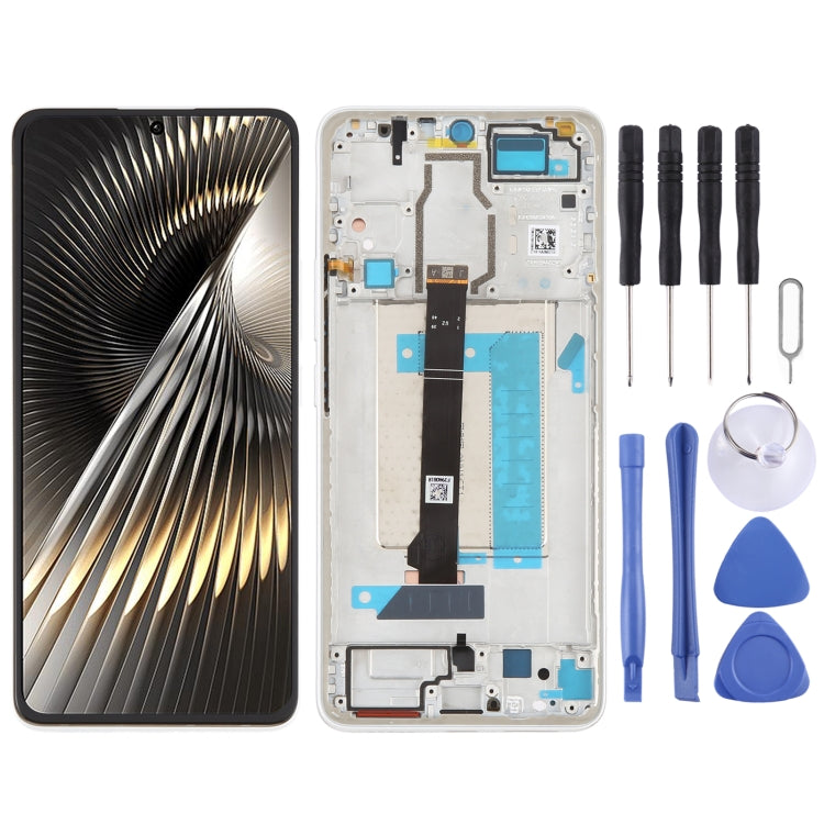 For Xiaomi Redmi Turbo 3 Original LCD Screen Digitizer Full Assembly with Frame (White) - LCD Screen by PMC TechLife | Online Shopping South Africa | PMC TechLife | Buy Now Pay Later Mobicred