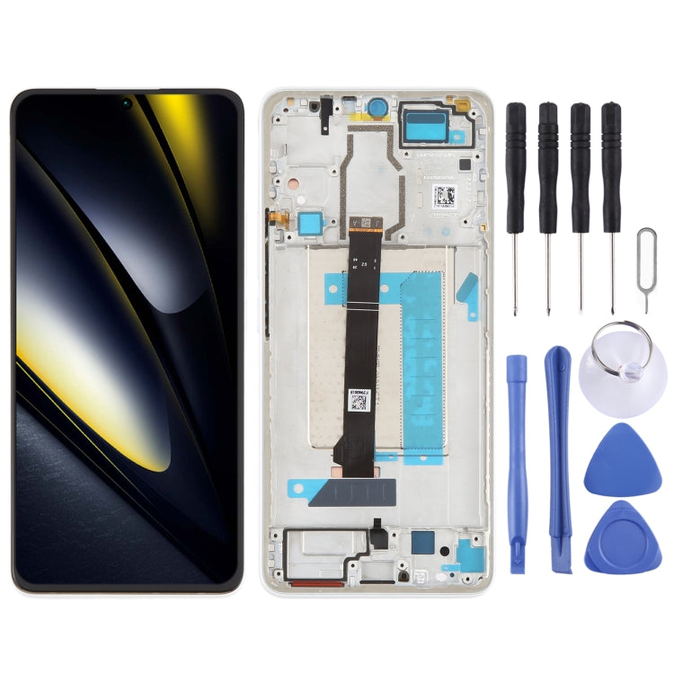 For Xiaomi Poco F6 Original LCD Screen Digitizer Full Assembly with Frame (White) - LCD Screen by PMC TechLife | Online Shopping South Africa | PMC TechLife | Buy Now Pay Later Mobicred