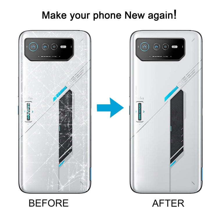 For Asus ROG Phone 6 AI2201-C AI2201-F Glass Battery Back Cover with NFC/Light Cable(Black Red) - Back Cover by PMC TechLife | Online Shopping South Africa | PMC TechLife | Buy Now Pay Later Mobicred