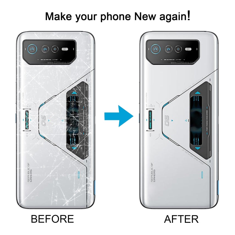 For Asus ROG Phone 6 Pro AI2201-D Glass Battery Back Cover with NFC/LCD(White) - Back Cover by PMC TechLife | Online Shopping South Africa | PMC TechLife | Buy Now Pay Later Mobicred