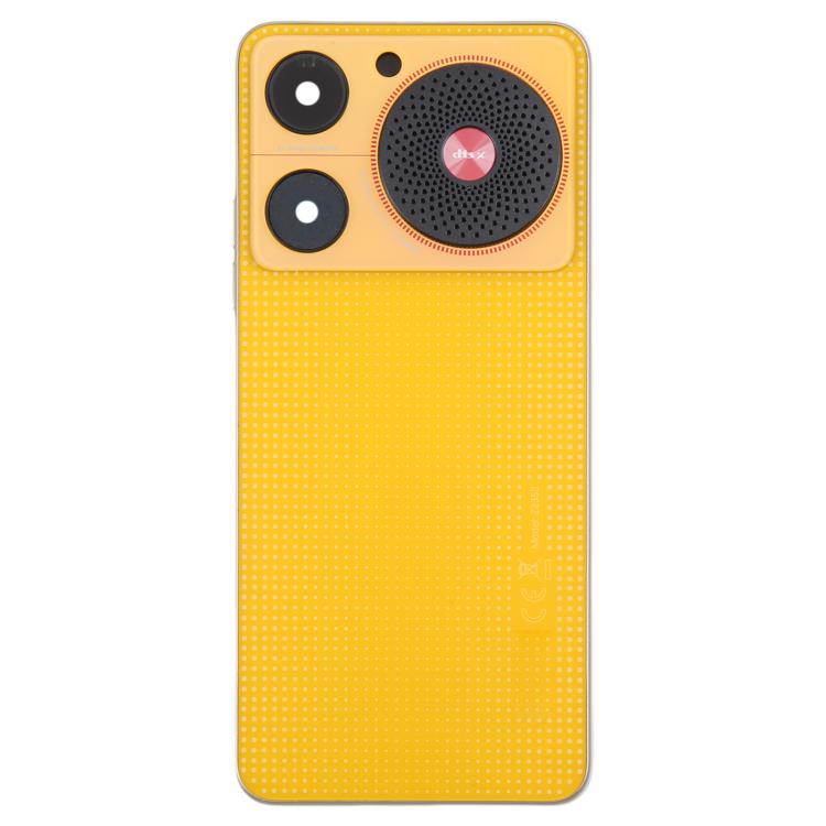 For ZTE nubia Music Z2353 Glass Battery Back Cover with Middle Frame / Camera Lens Cover(Yellow) - For ZTE by PMC TechLife | Online Shopping South Africa | PMC TechLife | Buy Now Pay Later Mobicred