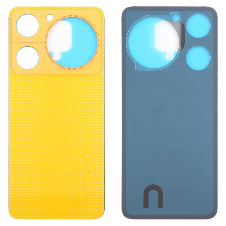 For ZTE nubia Music Z2353 Glass Battery Back Cover with Adhesive(Yellow) - For ZTE by PMC TechLife | Online Shopping South Africa | PMC TechLife | Buy Now Pay Later Mobicred