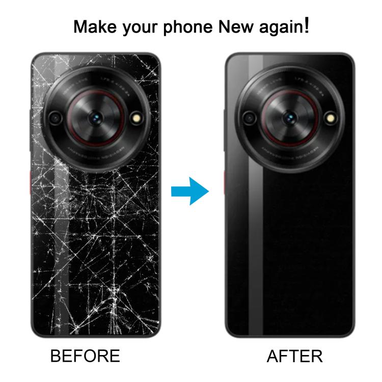 For ZTE nubia Focus Glass Battery Back Cover with Adhesive / Camera Lens Cover(Black) - For ZTE by PMC TechLife | Online Shopping South Africa | PMC TechLife | Buy Now Pay Later Mobicred