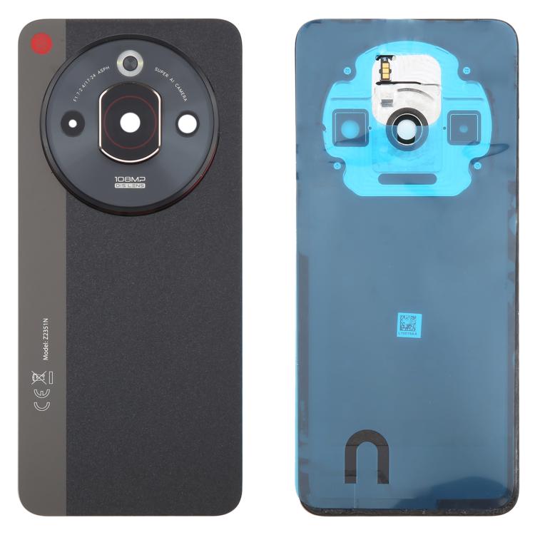 For ZTE nubia Focus Pro Z2351N Glass Battery Back Cover with Adhesive / Camera Lens Cover(Black) - For ZTE by PMC TechLife | Online Shopping South Africa | PMC TechLife | Buy Now Pay Later Mobicred