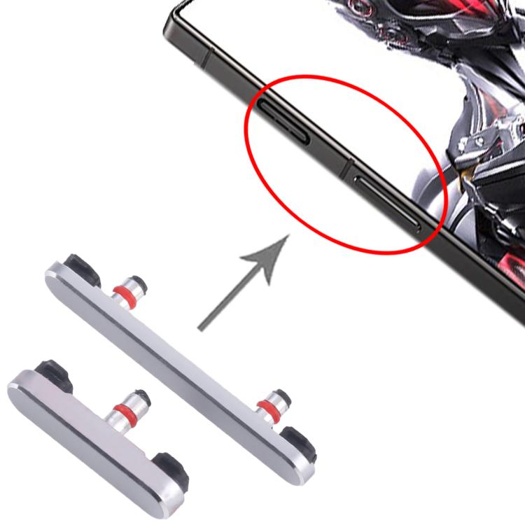 For ZTE nubia Red Magic 8 Pro NX729J Power Button and Volume Control Button (Silver) - For ZTE by PMC TechLife | Online Shopping South Africa | PMC TechLife | Buy Now Pay Later Mobicred