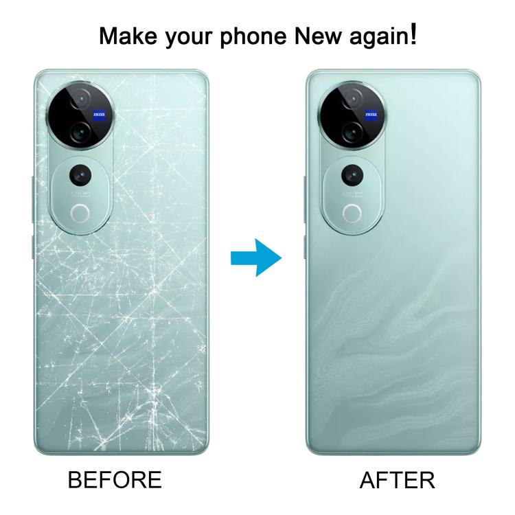 For vivo V40 Battery Back Cover with Camera Lens Cover(Blue) - Back Cover by PMC TechLife | Online Shopping South Africa | PMC TechLife | Buy Now Pay Later Mobicred