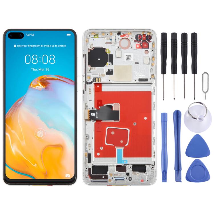 For Huawei P40 TFT LCD Screen Digitizer Full Assembly with Frame, Not Supporting Fingerprint Identification (Silver) - LCD Screen by PMc TechLife | Online Shopping South Africa | PMc TechLife | Buy Now Pay Later Mobicred