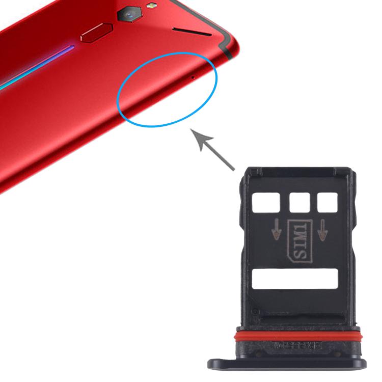 For ZTE nubia RedMagic 5G NX659J SIM Card Tray + SIM Card Tray (Black) - For ZTE by PMc TechLife | Online Shopping South Africa | PMc TechLife | Buy Now Pay Later Mobicred