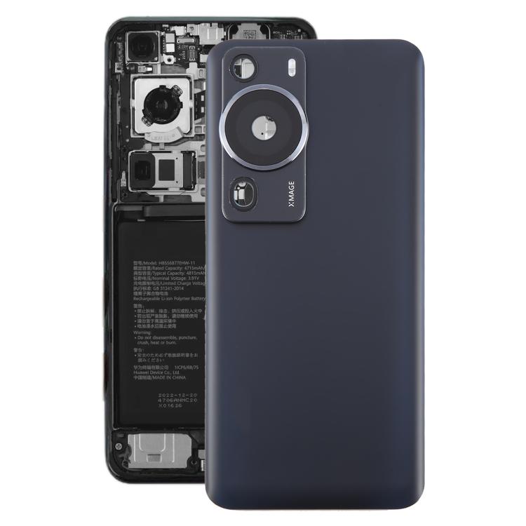 For Huawei P60 Pro Battery Back Cover with Camera Lens Cover(Black) - Back Cover by PMc TechLife | Online Shopping South Africa | PMc TechLife | Buy Now Pay Later Mobicred