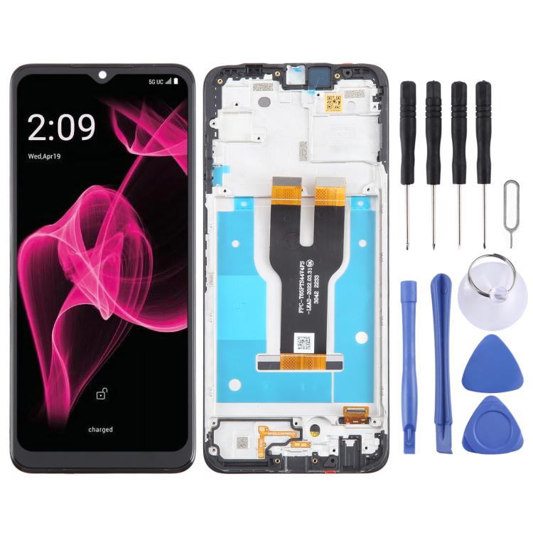 For T-Mobile REVVL 6X 5G LCD Screen Digitizer Full Assembly with Frame (Black) - free shipping - PMc TechLife - Order now!