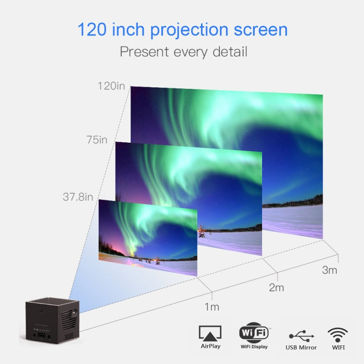C80 DLP portable HD Projector 120-inch Giant Screen Projector Blu-ray 4K, Android 7.1.2, 2GB + 16GB AU Plug - free shipping - PMc TechLife - Order now!