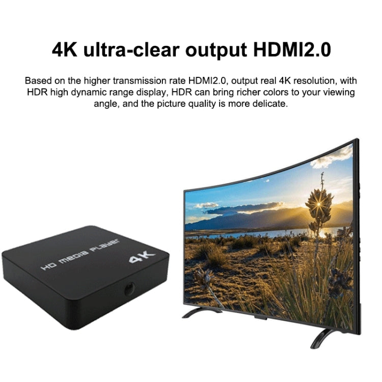 Uhd 4K Player Single-unit Advertising Machine Powered Up Automatically Plays Video PPT Horizontal and Vertical U Disk US(black) - Multimedia Player by PMC TechLife | Online Shopping South Africa | PMC TechLife | Buy Now Pay Later Mobicred