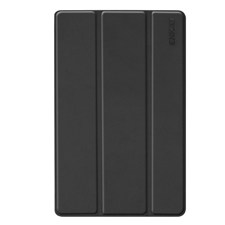 ENKAY PU Leather + Plastic Bottom Case with Three-folding Holder for Galaxy Tab A 10.1 (2019) T510 / T515(Black) - free shipping - PMc TechLife - Order now!