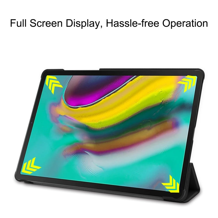 ENKAY High Quality PU Leather + Plastic Bottom Smart Case with Three-folding Holder for Samsung Galaxy Tab S5e 10.5 T720 / T725(Black) - free shipping - PMc TechLife - Order now!