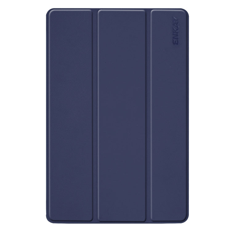 ENKAY High Quality PU Leather + Plastic Bottom Smart Case with Three-folding Holder for Samsung Galaxy Tab S5e 10.5 T720 / T725(Dark Blue) - free shipping - PMc TechLife - Order now!