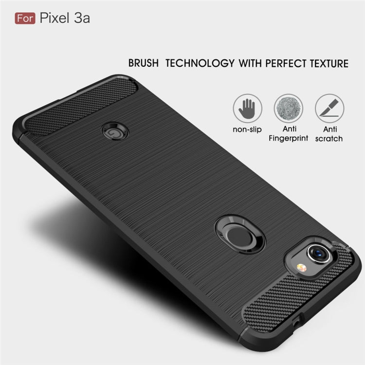 Brushed Texture Carbon Fiber TPU Case for Google Pixel 3a(Navy Blue) - Google Cases by PMC TechLife | Online Shopping South Africa | PMC TechLife | Buy Now Pay Later Mobicred