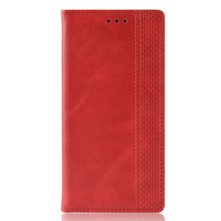 Magnetic Buckle Retro Crazy Horse Texture Horizontal Flip Leather Case for Motorola MOTO One Vision, with Holder & Card Slots & Photo Frame(Red) - Motorola Cases by PMC TechLife | Online Shopping South Africa | PMC TechLife | Buy Now Pay Later Mobicred