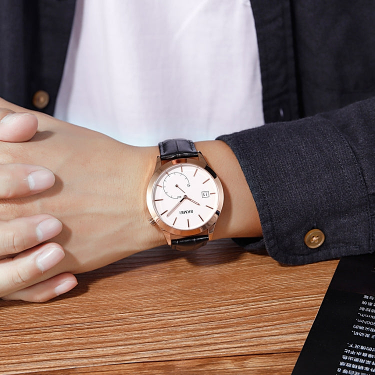 SKMEI 1581 Creative Fashion Men Watch Simple Casual Outdoor Sports Waterproof Two-Pin Quartz Watch(Rose Gold Black) - free shipping - PMC TechLife - Order now!