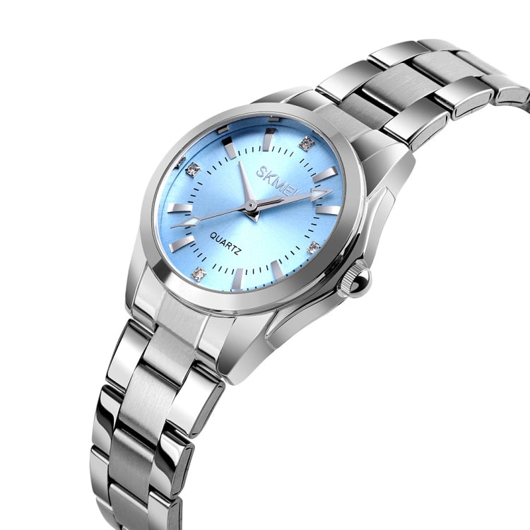 SKmei 1620 Delicate Rhinestone Creative Casual Waterproof Quartz Women Watch Steel Strap Watch(Blue) - free shipping - PMC TechLife - Order now!