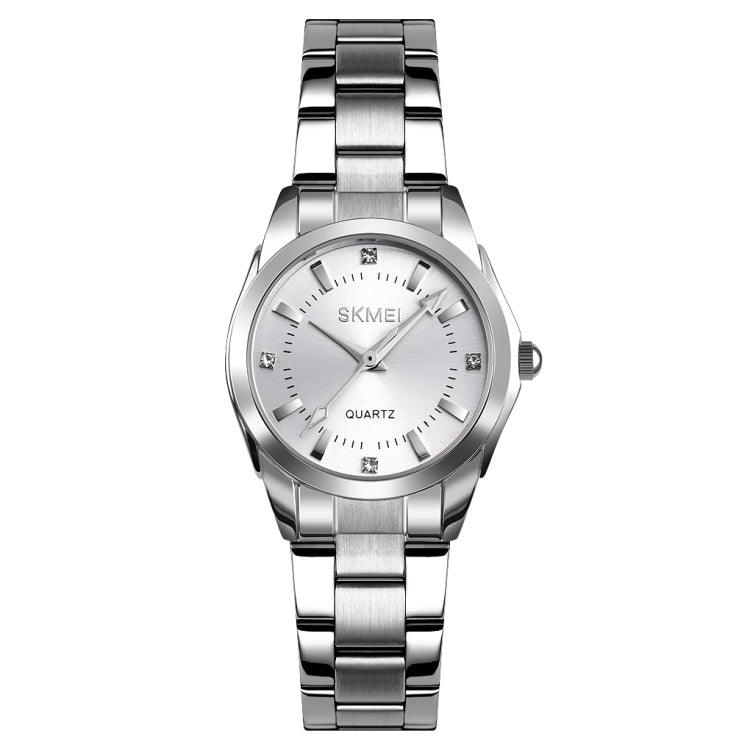 SKmei 1620 Delicate Rhinestone Creative Casual Waterproof Quartz Women Watch Steel Strap Watch(White) - free shipping - PMC TechLife - Order now!
