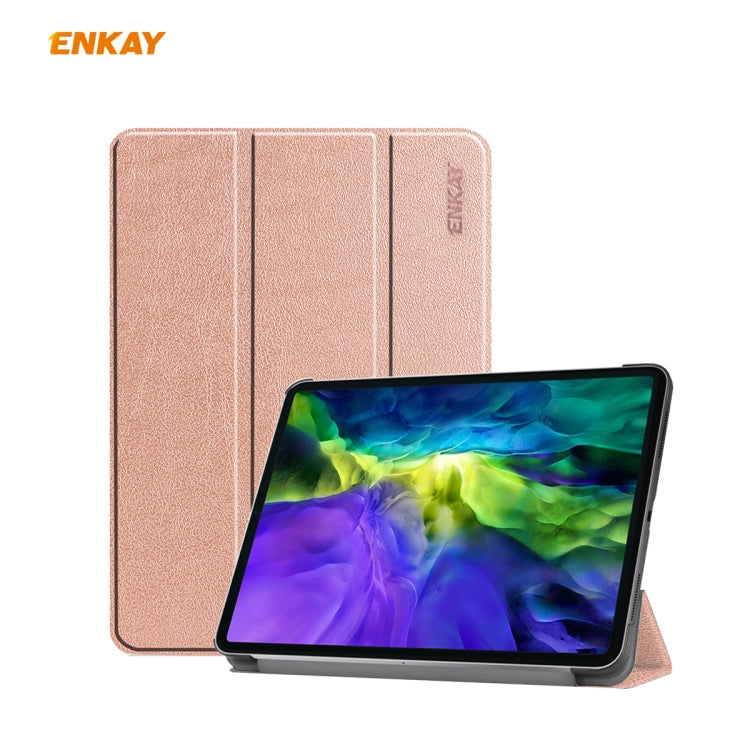 For iPad Pro 11 2022 / 2020 / 2021 ENKAY ENK-8001 Denim Pattern Horizontal Flip Leather Smart Tablet Case with Holder(Pink) - free shipping - PMc TechLife - Order now!