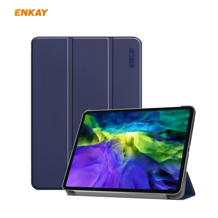 For iPad Pro 11 2022 / 2020 / 2021 ENKAY ENK-8001 Denim Pattern Horizontal Flip Leather Smart Tablet Case with Holder(Dark Blue) - free shipping - PMc TechLife - Order now!
