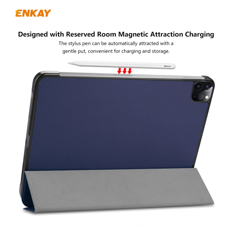 For iPad Pro 11 2022 / 2020 / 2021 ENKAY ENK-8001 Denim Pattern Horizontal Flip Leather Smart Tablet Case with Holder(Dark Blue) - free shipping - PMc TechLife - Order now!