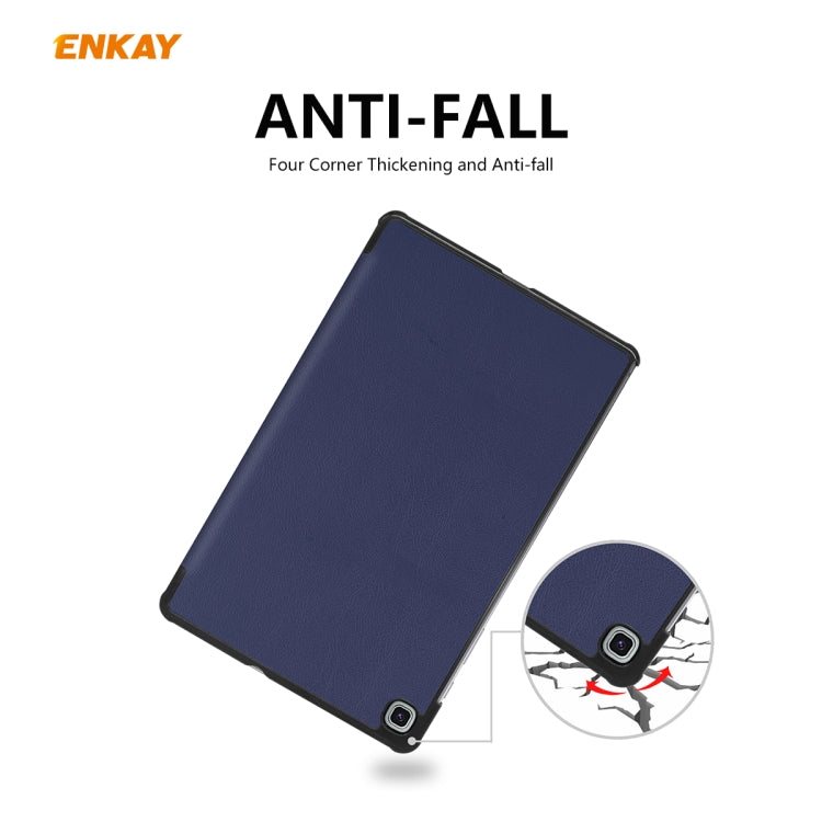 For Samsung Galaxy Tab S6 Lite P610 / P615 / Tab S6 Lite 2022 / P613 / P619 ENKAY 3-Fold Plastic Leather Smart Tablet Case(Black) - Tab S6 Lite P610 / P615 by ENKAY | Online Shopping South Africa | PMC TechLife | Buy Now Pay Later Mobicred