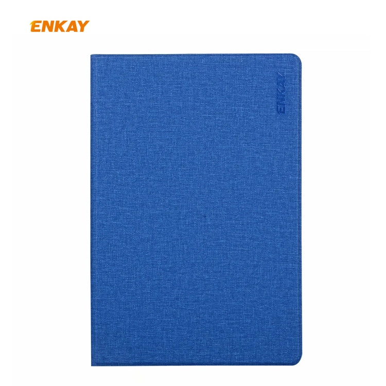 For Samsung Galaxy Tab S6 Lite P610 / P615 / Tab S6 Lite 2022 / P613 / P619 ENKAY Coarse Cloth Leather Smart Tablet Case(Blue) - free shipping - PMc TechLife - Order now!