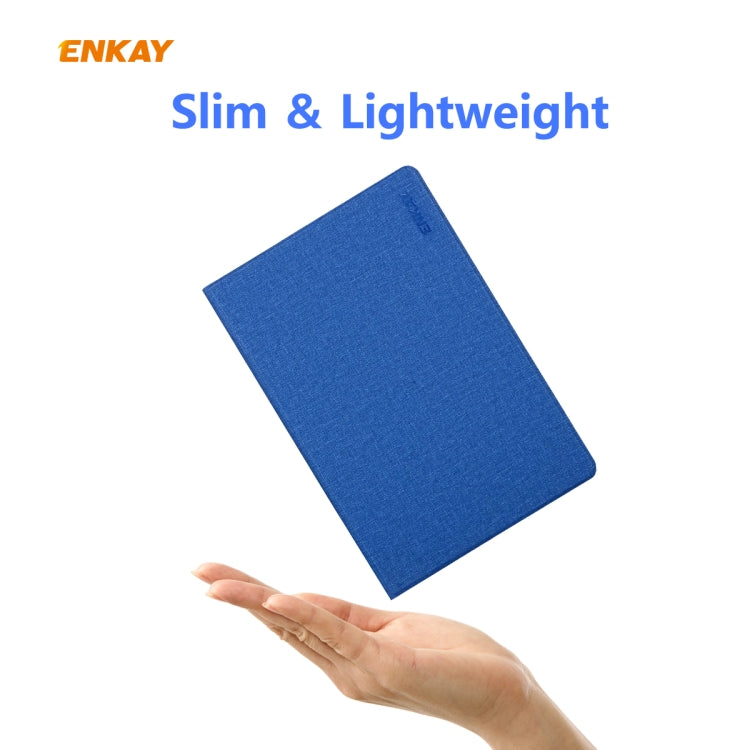 For Samsung Galaxy Tab S6 Lite P610 / P615 / Tab S6 Lite 2022 / P613 / P619 ENKAY Coarse Cloth Leather Smart Tablet Case(Blue) - free shipping - PMc TechLife - Order now!