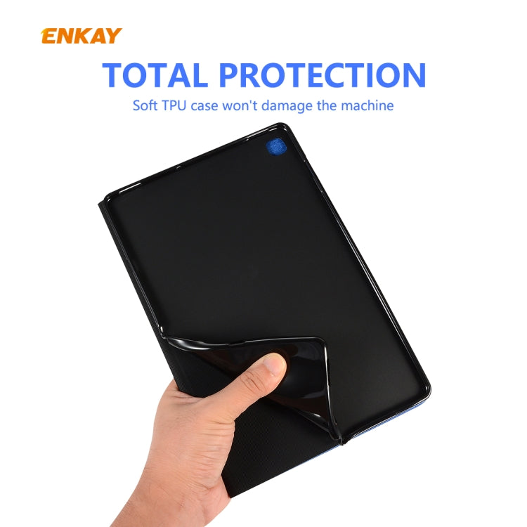 For Samsung Galaxy Tab S6 Lite P610 / P615 / Tab S6 Lite 2022 / P613 / P619 ENKAY Coarse Cloth Leather Smart Tablet Case(Blue) - free shipping - PMc TechLife - Order now!