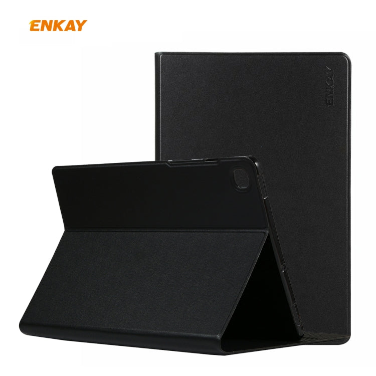 For Samsung Galaxy Tab S6 Lite P610 / P615 / Tab S6 Lite 2022 / P613 / P619 ENKAY Elastic Leather Tablet Case with Holder(Black) - free shipping - PMc TechLife - Order now!