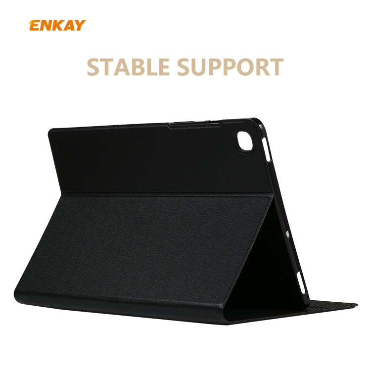 For Samsung Galaxy Tab S6 Lite P610 / P615 / Tab S6 Lite 2022 / P613 / P619 ENKAY Elastic Leather Tablet Case with Holder(Black) - free shipping - PMc TechLife - Order now!