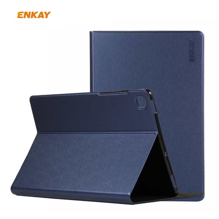 For Samsung Galaxy Tab S6 Lite P610 / P615 / Tab S6 Lite 2022 / P613 / P619 ENKAY Elastic Leather Tablet Case with Holder(Dark Blue) - free shipping - PMc TechLife - Order now!