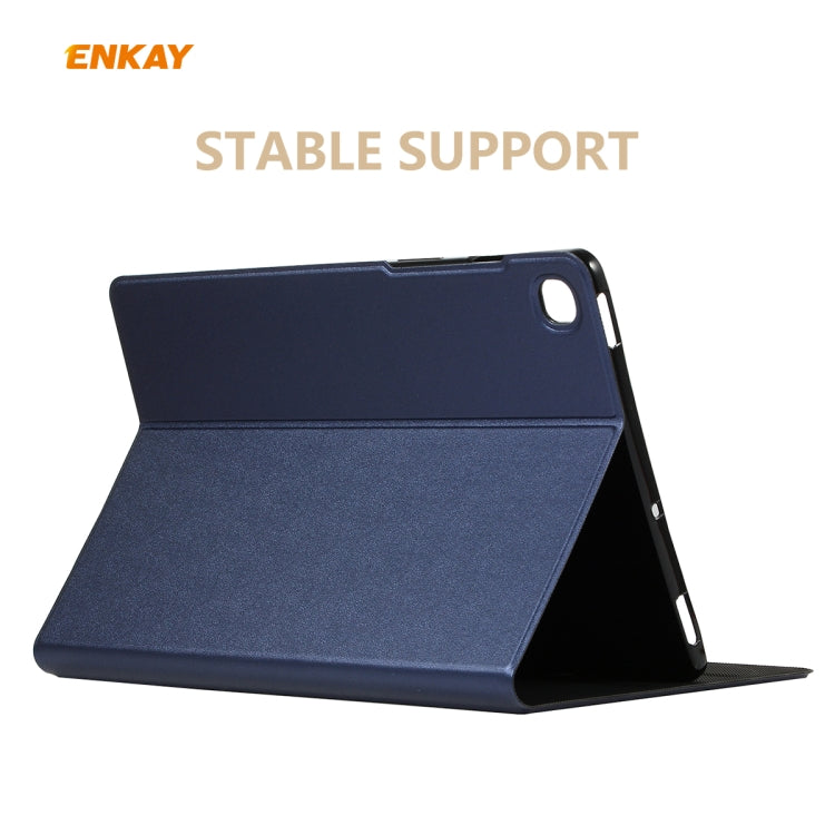 For Samsung Galaxy Tab S6 Lite P610 / P615 / Tab S6 Lite 2022 / P613 / P619 ENKAY Elastic Leather Tablet Case with Holder(Dark Blue) - free shipping - PMc TechLife - Order now!