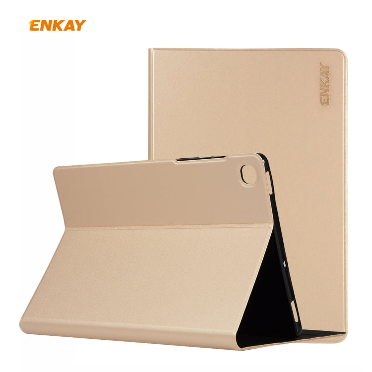 For Samsung Galaxy Tab S6 Lite P610 / P615 / Tab S6 Lite 2022 / P613 / P619 ENKAY Elastic Leather Tablet Case with Holder(Golden) - free shipping - PMc TechLife - Order now!