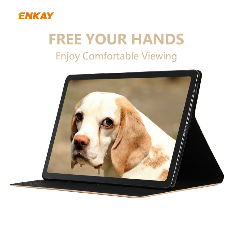For Samsung Galaxy Tab S6 Lite P610 / P615 / Tab S6 Lite 2022 / P613 / P619 ENKAY Elastic Leather Tablet Case with Holder(Golden) - free shipping - PMc TechLife - Order now!