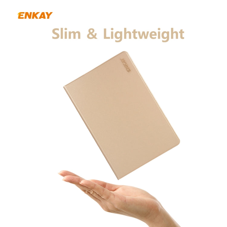 For Samsung Galaxy Tab S6 Lite P610 / P615 / Tab S6 Lite 2022 / P613 / P619 ENKAY Elastic Leather Tablet Case with Holder(Golden) - free shipping - PMc TechLife - Order now!
