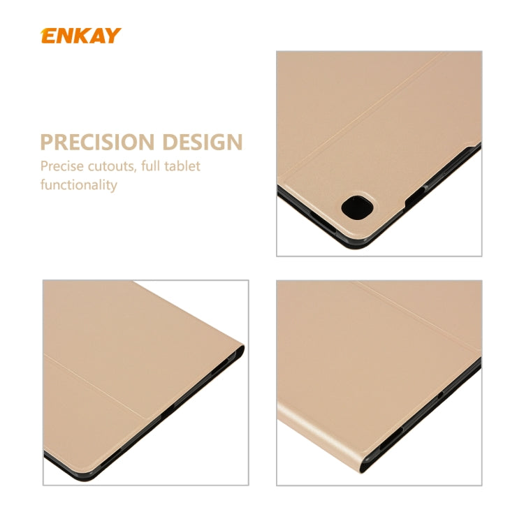 For Samsung Galaxy Tab S6 Lite P610 / P615 / Tab S6 Lite 2022 / P613 / P619 ENKAY Elastic Leather Tablet Case with Holder(Golden) - free shipping - PMc TechLife - Order now!