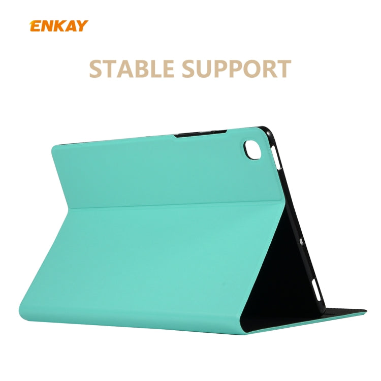 For Samsung Galaxy Tab S6 Lite P610 / P615 / Tab S6 Lite 2022 / P613 / P619 ENKAY Elastic Leather Tablet Case with Holder(Cyan) - free shipping - PMc TechLife - Order now!