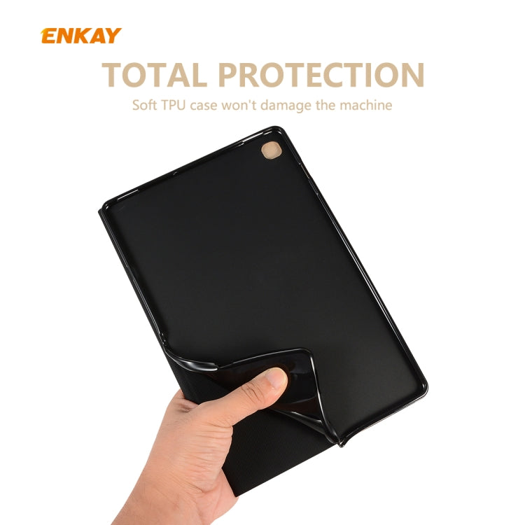 For Samsung Galaxy Tab S6 Lite P610 / P615 / Tab S6 Lite 2022 / P613 / P619 ENKAY Elastic Leather Tablet Case with Holder(Cyan) - free shipping - PMc TechLife - Order now!
