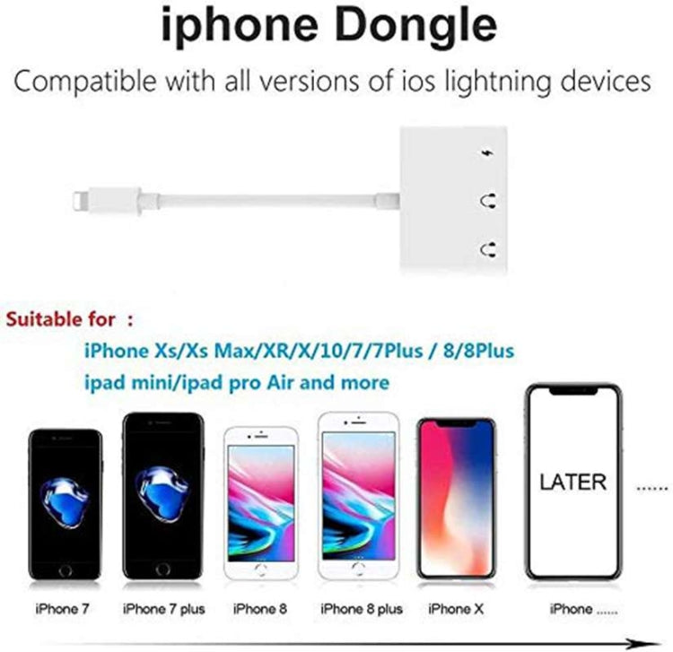 ZS-KL21820 3 in 1 8 Pin to 8 Pin Charging Port + 8 Pin Earphone Jack + 3.5mm Earphone Jack Earphone Adapter Adapter - Converter & Adapter by PMC Jewellery | Online Shopping South Africa | PMC Jewellery | Buy Now Pay Later Mobicred