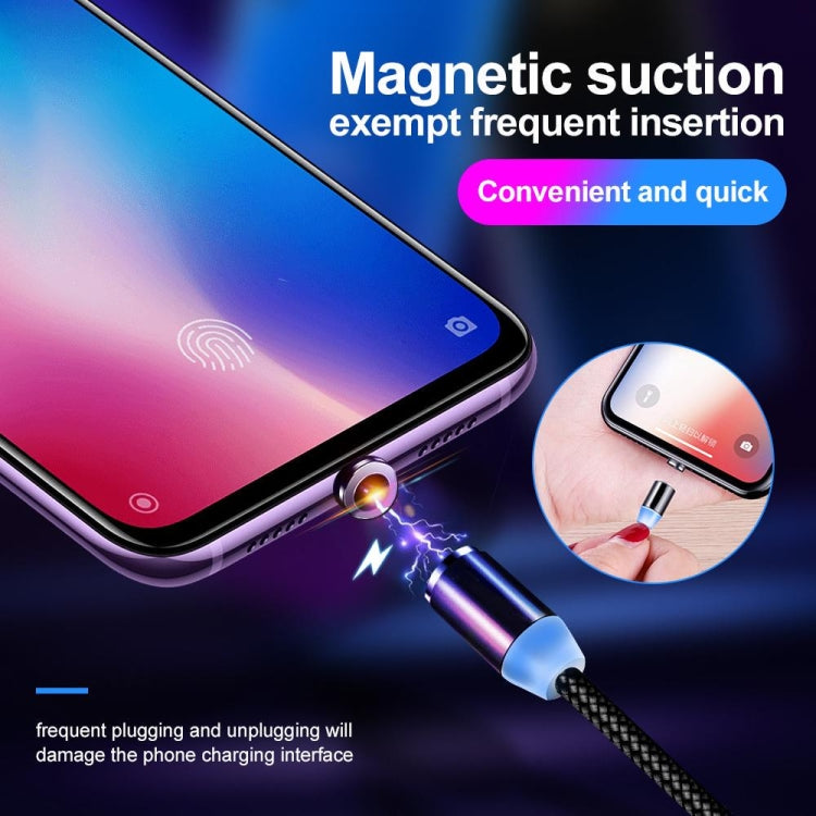 USB to 8 Pin Magnetic Metal Connector Nylon Two-color Braided Magnetic Data Cable, Cable Length: 1m(Black) - Charging Cable & Head by PMC Jewellery | Online Shopping South Africa | PMC Jewellery | Buy Now Pay Later Mobicred