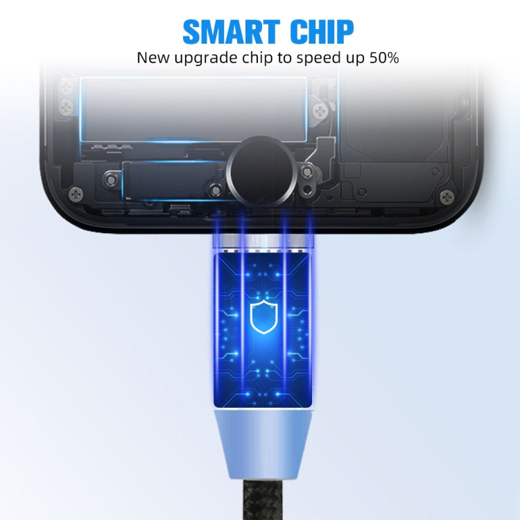 USB to 8 Pin Magnetic Metal Connector Nylon Two-color Braided Magnetic Data Cable, Cable Length: 1m(Black) - Charging Cable & Head by PMC Jewellery | Online Shopping South Africa | PMC Jewellery | Buy Now Pay Later Mobicred