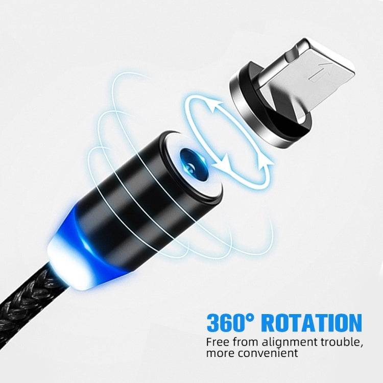 USB to 8 Pin Magnetic Metal Connector Nylon Two-color Braided Magnetic Data Cable, Cable Length: 1m(Black) - Charging Cable & Head by PMC Jewellery | Online Shopping South Africa | PMC Jewellery | Buy Now Pay Later Mobicred