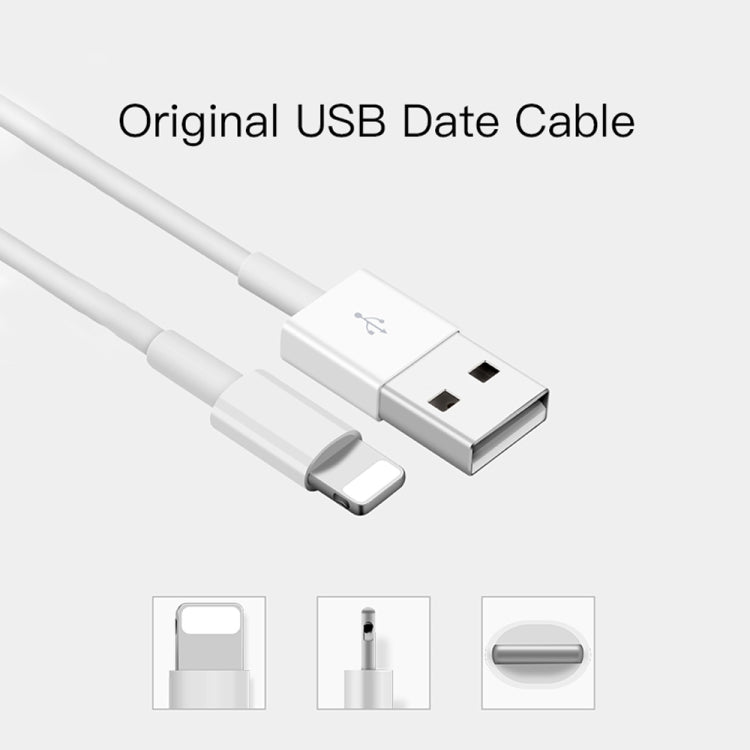 2 in 1 1m USB to 8 Pin Data Cable + 30W QC 3.0 4 USB Interfaces Mobile Phone Tablet PC Universal Quick Charger Travel Charger Set, US Plug(White) - USB Charger by PMC Jewellery | Online Shopping South Africa | PMC Jewellery | Buy Now Pay Later Mobicred