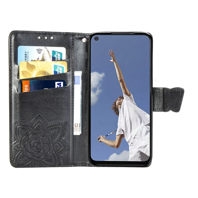 For OPPO A52/A72/A92 Butterfly Love Flower Embossed Horizontal Flip Leather Case with Bracket / Card Slot / Wallet / Lanyard(Black) - OPPO Cases by PMC TechLife | Online Shopping South Africa | PMC TechLife | Buy Now Pay Later Mobicred